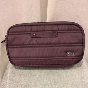 Lug Coupe XL Plus Convertible Crossbody Bag w/Charm Bar - Plum EUC